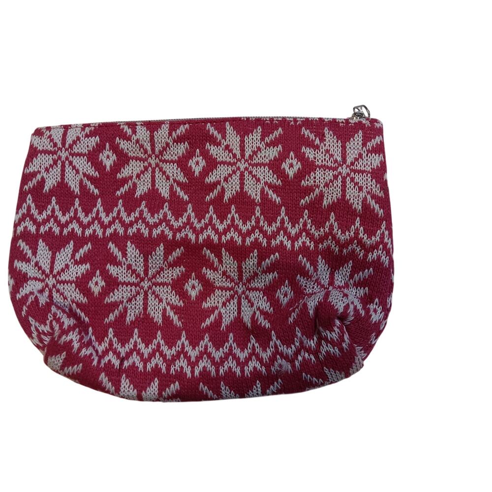 Ìlta Beauty Red Snowflake Holiday Sweater Makeupvgʻ Bag